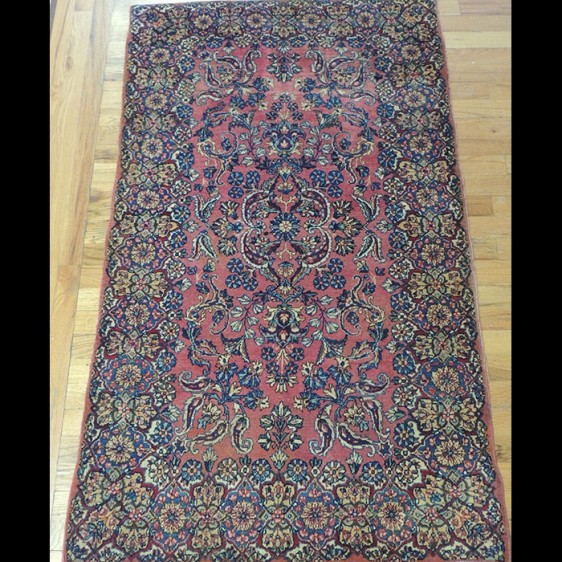 Splendid small Antique Lavar Kerman Persian Oriental Area Rug 3 x 5