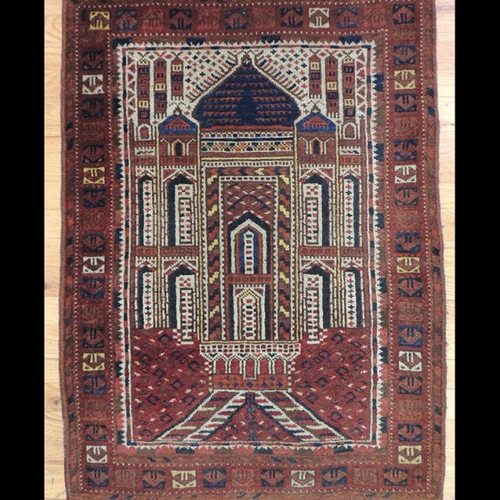 Wonderful Antique Turkish Prayer Rug Oriental Area Rug 2 x 4