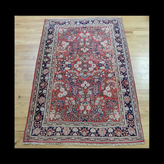 Beautiful small Antique Persian Sarough Oriental Area Rug 3 x 5