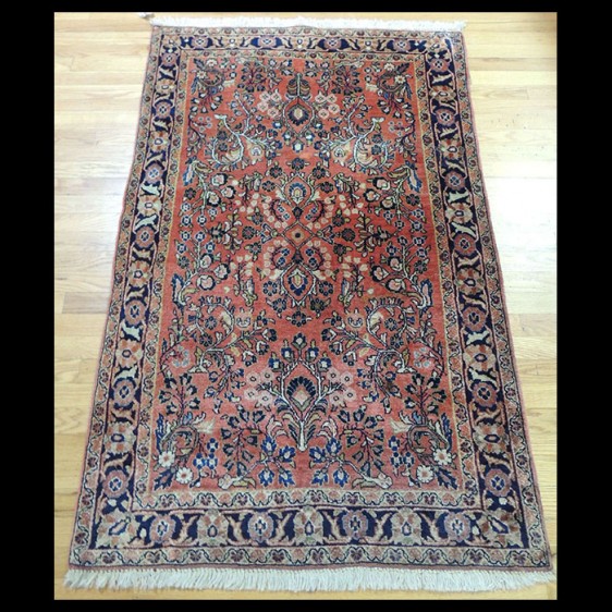 Lovely small Antique Persian Sarough Oriental Area Rug 3 x 5