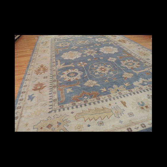 Stunning Antique-Wash Vegetable Dye Oushak Oriental Area Rug 10 x 14
