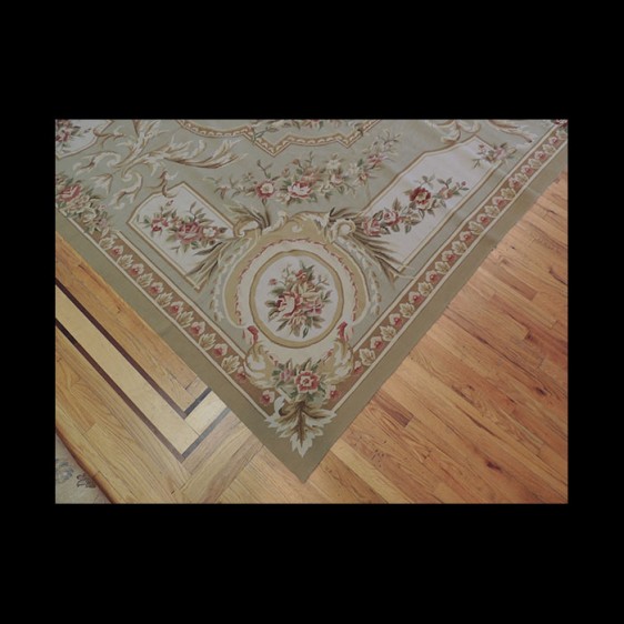 Striking Large French Aubusson Style Oriental Area Rug 10 x 14