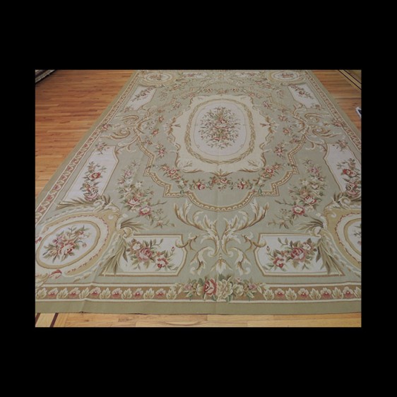 Striking Large French Aubusson Style Oriental Area Rug 10 x 14