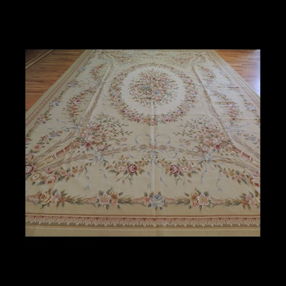 Brilliant Large French Aubusson Style Oriental Area Rug 10 x 14
