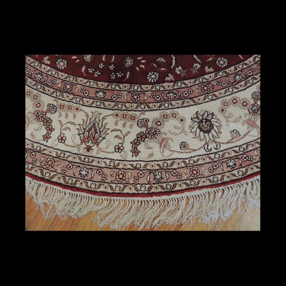 Outstanding Persian Kashan Silk Round Oriental Area Rug 6 x 6