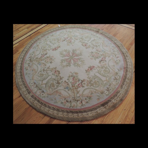 Magnificent Round French Savonnerie Oriental Area Rug 6 x 6