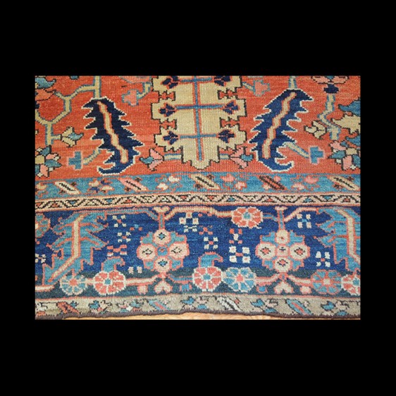 Placeholder Very RARE Color Antique Persian Heriz Serapi Rug 9 x 12