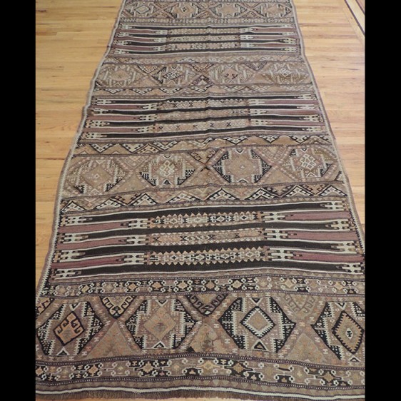 Wonderful Persian Kilim Reversible Wool Runner Rug 5 x 10