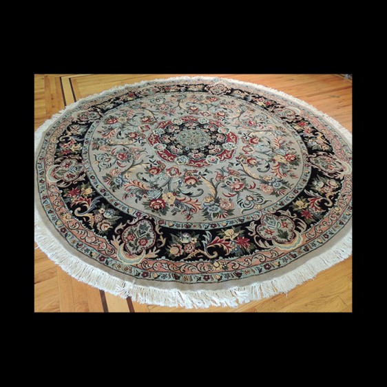 Brilliant Floral Round Oriental Area Rug 8 x 8