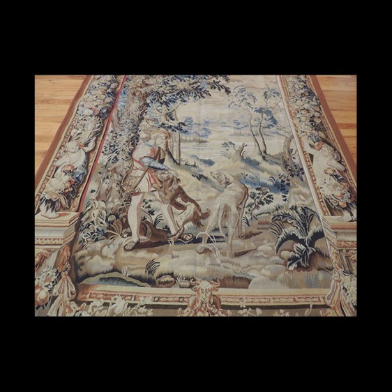 Placeholder Outstanding French Hunting Tapestry scene 5 x 7