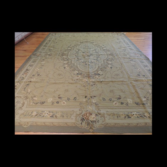 Spectacular French Needlepoint Oriental Area Rug 9 x 12