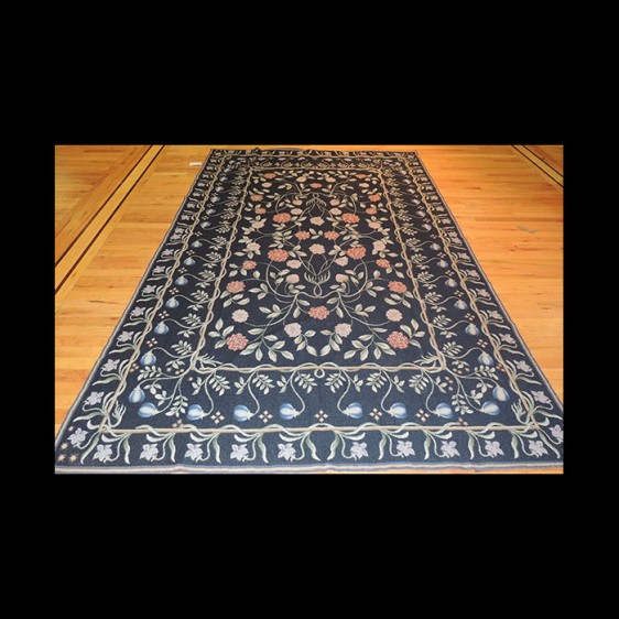 French Aubusson Needlepoint Oriental Area Rug 6 x 9