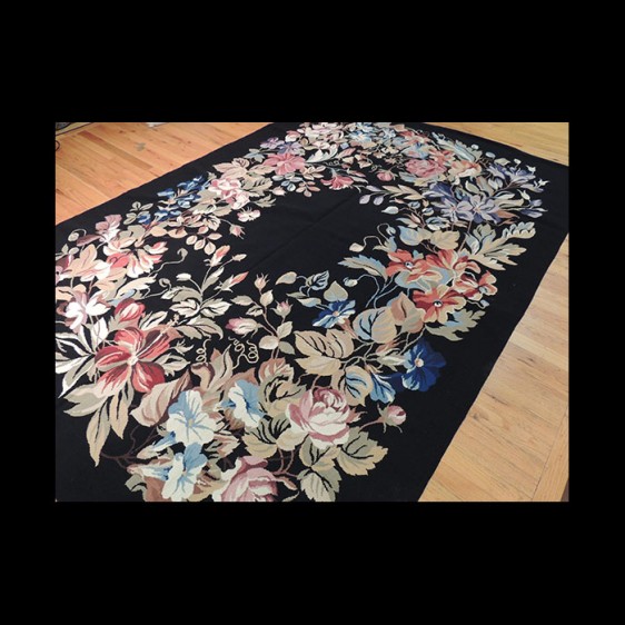 French Aubusson Needlepoint Oriental Area Rug 6 x 9