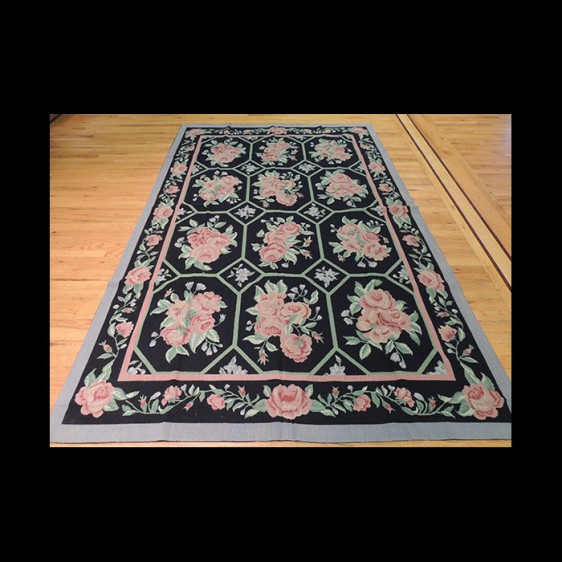 French Aubusson Needlepoint Oriental Area Rug 6 x 9