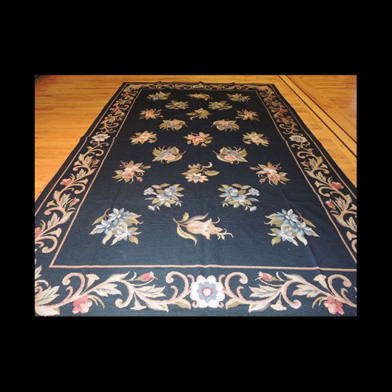 French Aubusson Needlepoint Oriental Area Rug 6 x 9