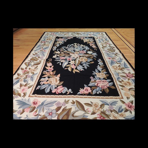 French Aubusson Needlepoint Oriental Area Rug 6 x 9