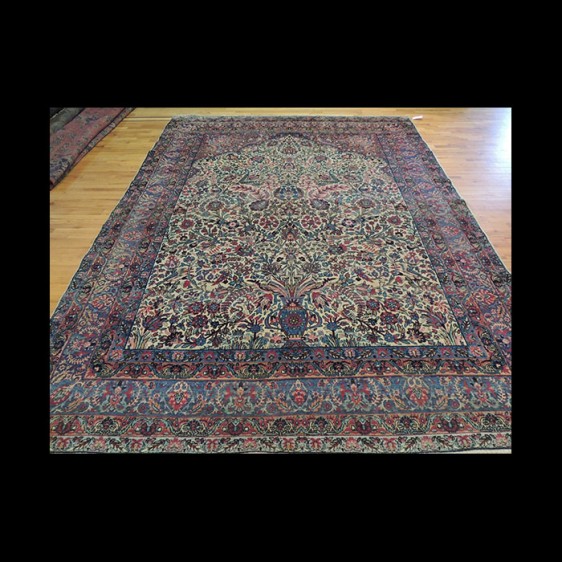 RARE unique Antique Persian Lavar Kerman wool Oriental Area Rug 9x12